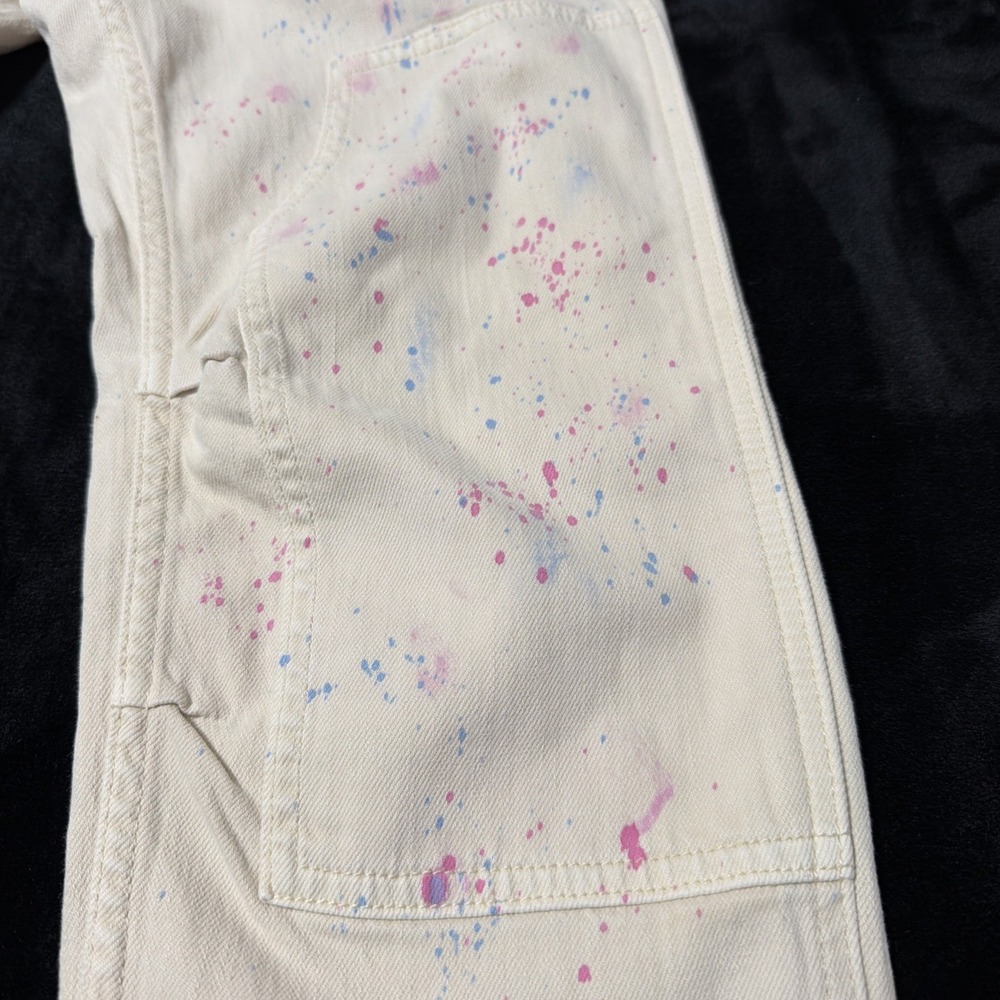 Pilcro Anthropologie Size 26 The Wanderer Jeans Pants Ivory Whimsical - Picture 3 of 10